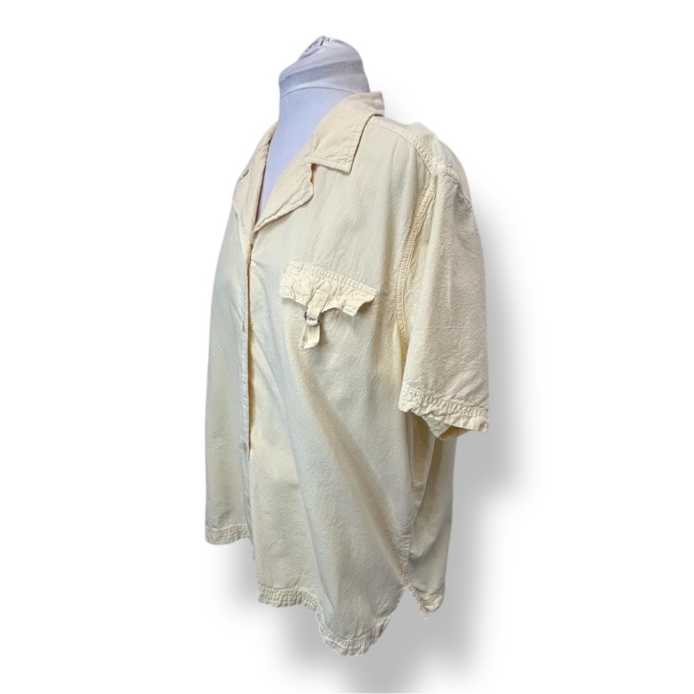 CB Casual Women's Plus Size Button Down Shirt Cotton Relaxed Butter Yellow 3X - Picture 2 of 8